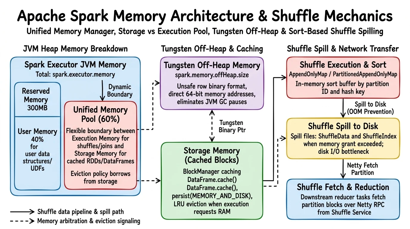 Apache Spark Memory Architecture & Shuffle Mechanics